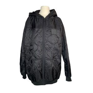 Zero Foxtrot Men's Black Quilted Woobie Zip Jacket Hoodie